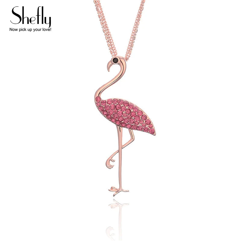 Rose Gold Necklace For Women Crystal 