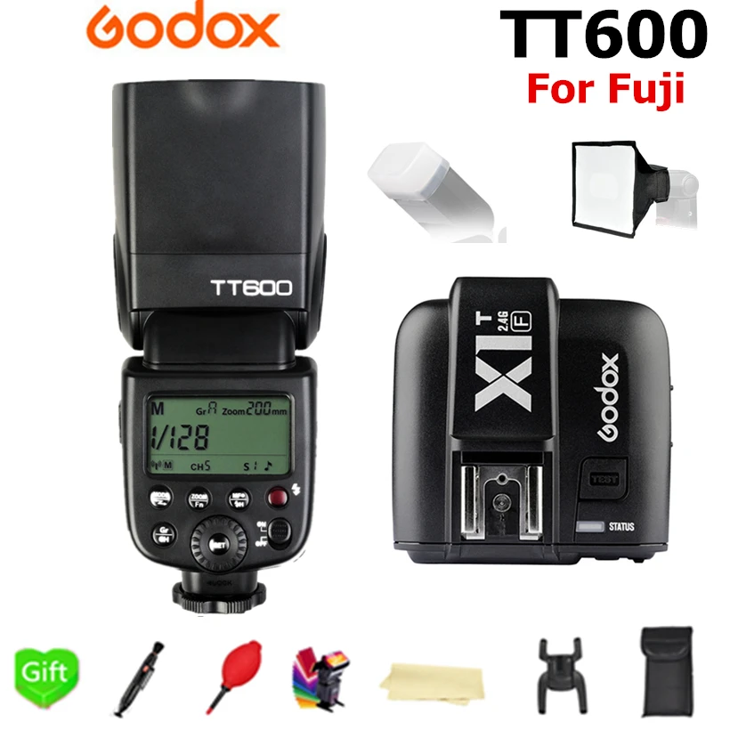 

Godox TT600 Thinklite Flash GN60 2.4G Wireless X System Flash Speedlite + X1T-F Transmitter Trigger for Fujifilm Fuji Camera