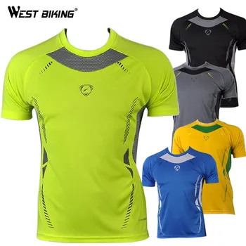 

WEST BIKING Quality Hot Sale Men Bike Bicycle T Shirts Slim Fit Quick Dry T-shirts Male Running Cycling Short Sleeve Jerseys