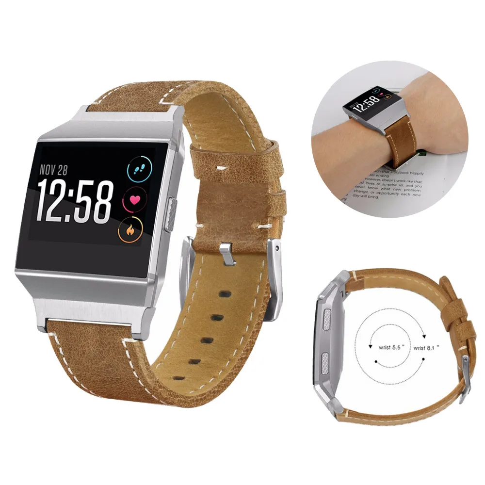 

Genuine Leather strap band for fitbit ionic watch wrist Bracelet Replacement wristband Watchband fitbit ionic smartwatch belt