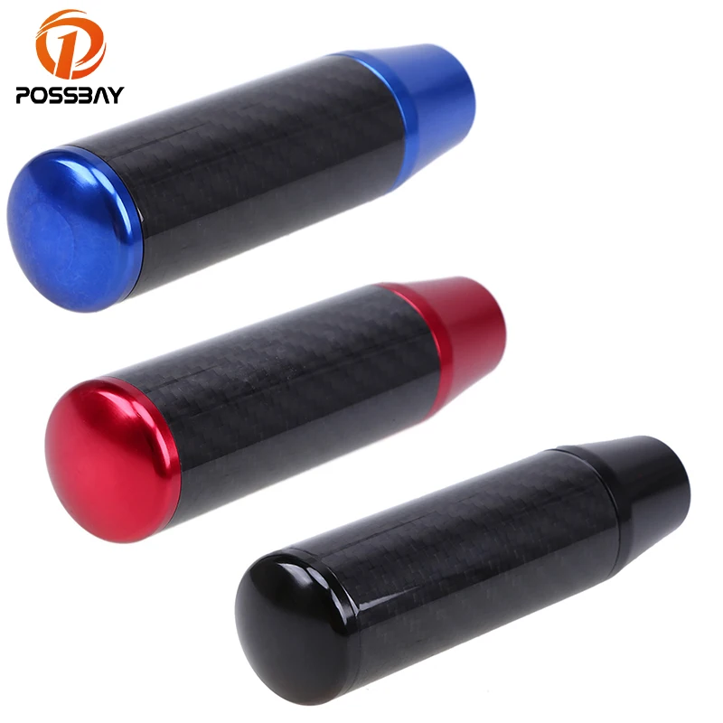 POSSBAY Universal Black/Red/Blue Gear Stick Shift Lever Knob Car