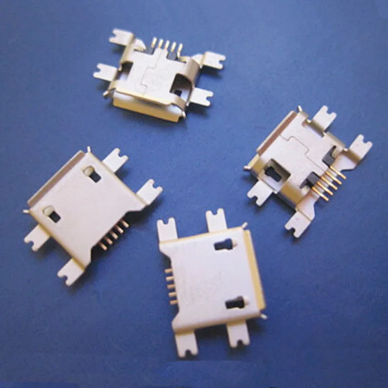 MICRO USB Connector 5 Pin Female Socket 4 Feet Looper For Android Phone Plug Shen Plate Type4