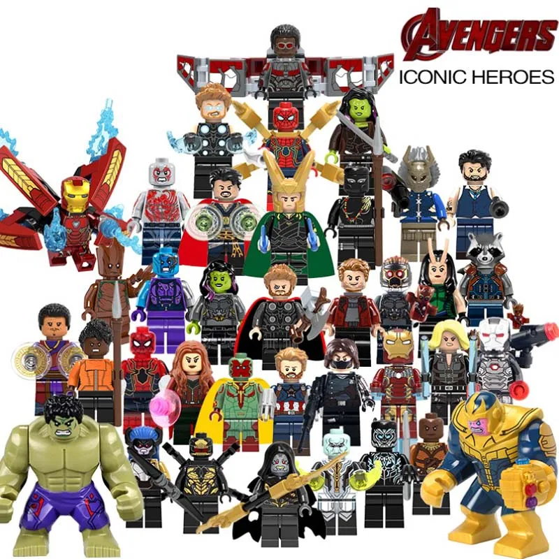 

Single s 3 Infinity War Action Black Panther Thanos Hulk Gamora Building Blocks Compatible with lys Toys