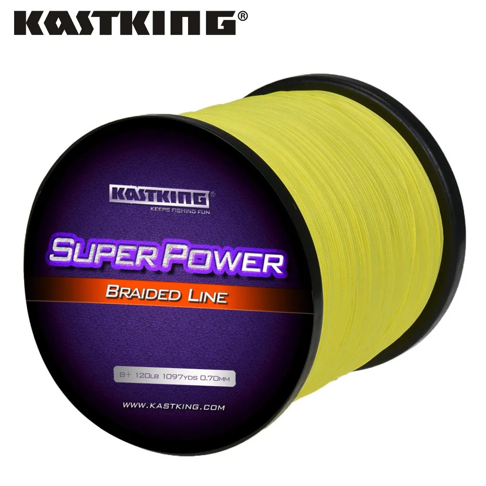 KastKing 8 Weaves Braided Fishing Line Yellow/White/Gray/Multicolor
