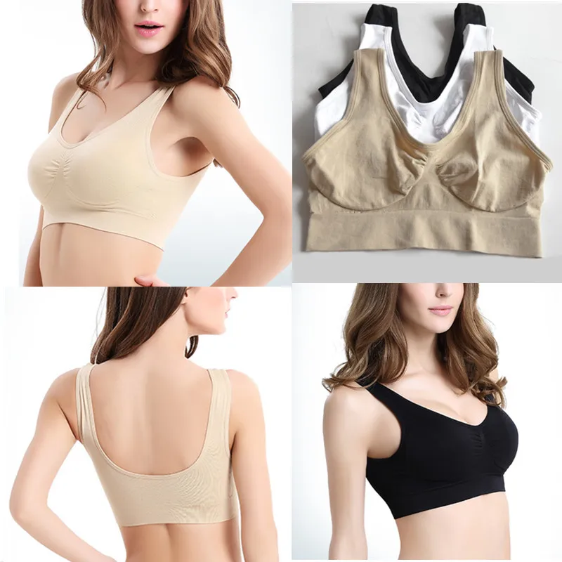 3XL plus size fitness women push up black white sports bra Seamless