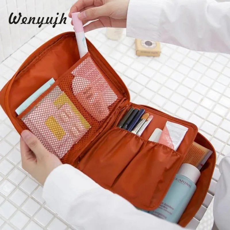 

WENYUJH Zipper Makeup Bag High Quality Cosmetic Bag Women Waterproof Travel Make Up Bag Organizer Toiletry Bag 16.5x21cm #N