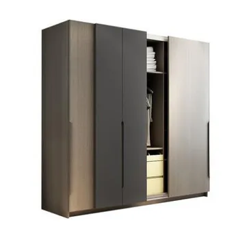 Wardrobe storage large capacity fashion wardrobe double hanging assembly cabinet reinforcement folding wooden closet furniture