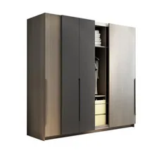 Wardrobe storage large capacity fashion wardrobe double hanging assembly cabinet reinforcement folding wooden closet furniture