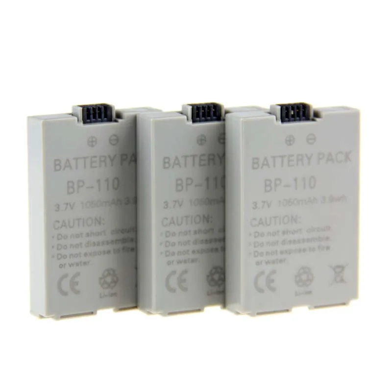 

BP-110 BP110 BP 110 3 PCS 3.7v 1050mAh High Quality Digital Camera Battery For Canon HF R28 HF R26 HF R206