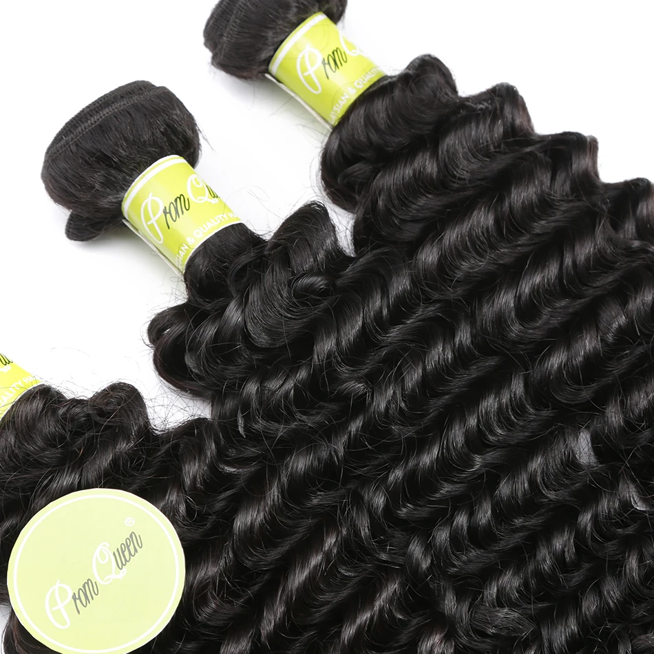 Promqueen Deep Wave Bundles With Closure Peruvian Human Hair 3 Bundles With Lace Closure Free/Middle Part Deep Curly Hair Promqueen Deep Wave Bundles With Closure Peruvian Human Hair 3 Bundles With Lace Closure Free/Middle Part Deep Curly Hair