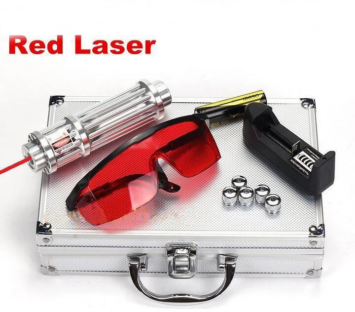 

Red Beam 10000m Burning Powerful Military Red Laser Pointer Puntero Laser Beam Red laser Included 5 star caps+US Charger+Box