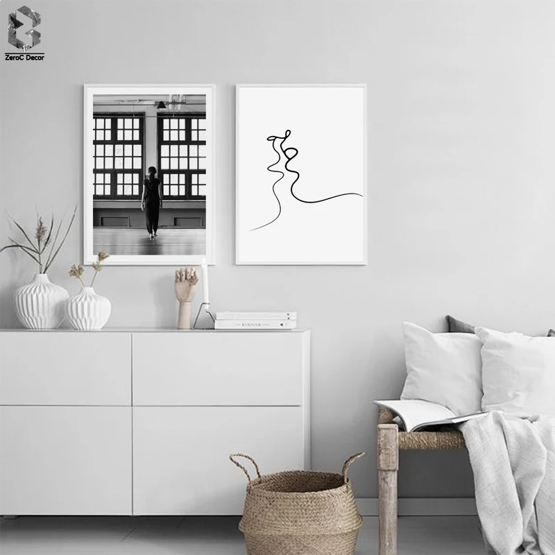 

Scandinavian Canvas Posters And Prints Monochrome Wall Art Painting Nordic Wall Pictures for Living Room Home Decoration