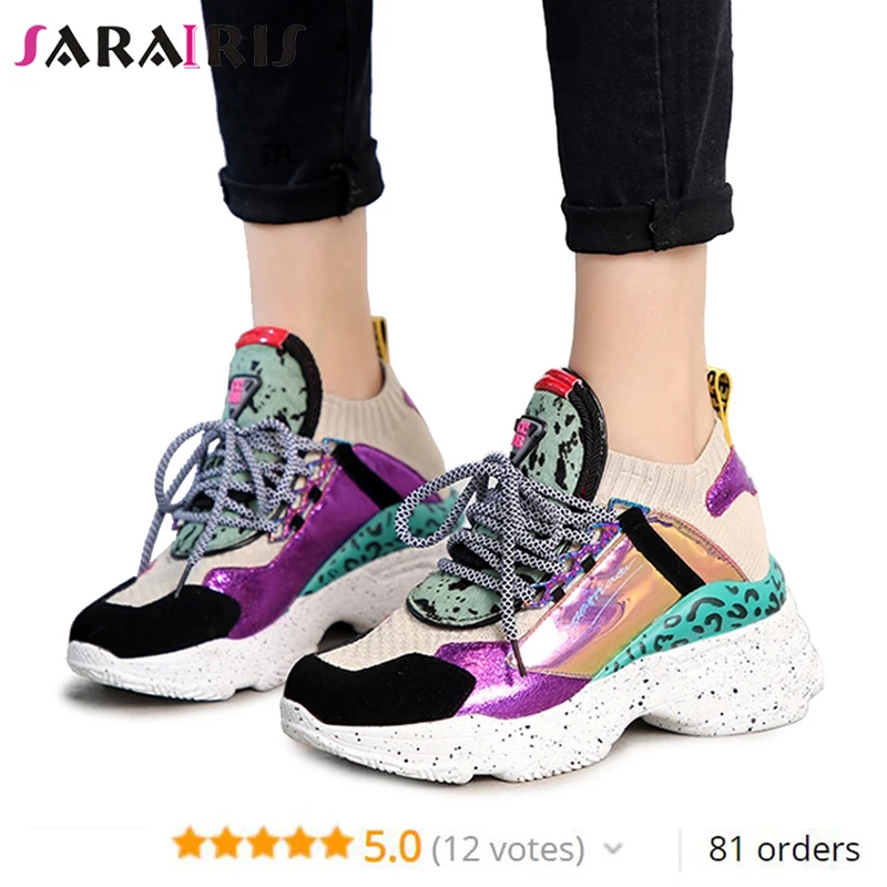 

SARAIRIS 2019 New 35-42 Summer Genuine Leather Suede Platform Sneakers Women Horsehair Decorating Casual Flat Women Shoes Woman