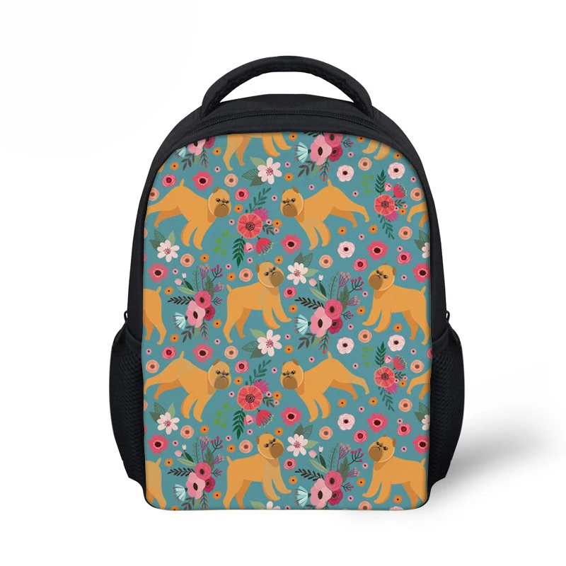 

Customized Girls Small School Bags Backpack for Kids Kindergarten Schoolbag Brussels Griffon Design Book Bag Shoulder Softback