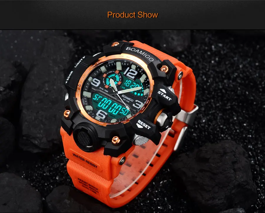 Купить Часы Мужские Спортивные Водонепроницаемые Противоударные