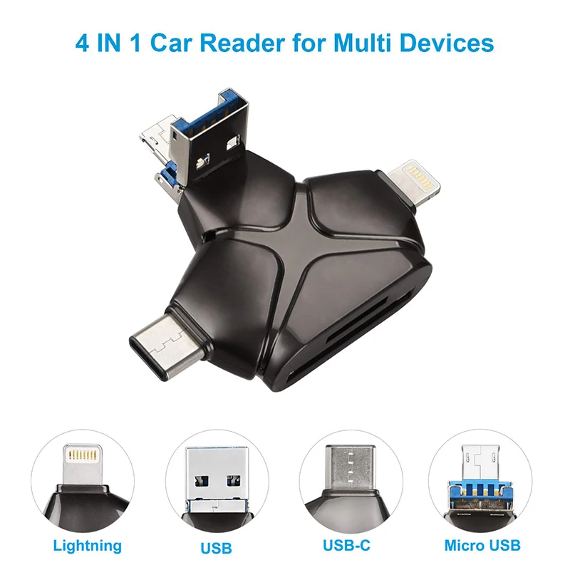 Multi In 1 Card Reader USB 3.0 For Micro SD Card Reader Adapter For Flash Drive Multi Lightning Reader For iPhone Android Window Multi In 1 Card Reader USB 3.0 For Micro SD Card Reader Adapter For Flash Drive Multi Lightning Reader For iPhone Android Window