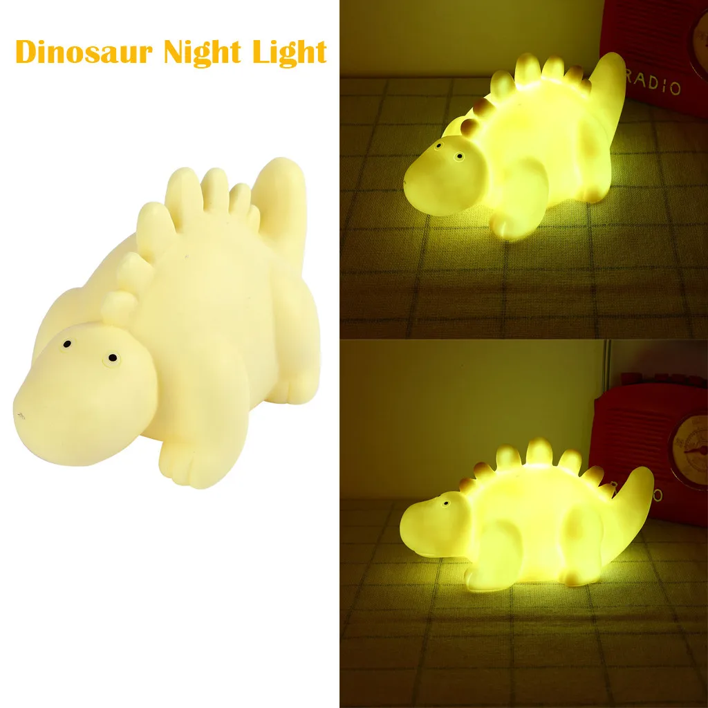 

Cute Dinosaur Night Light Nursery Bedroom Child Room Decors Kid Warm Glow Lamp Night Lamp Lamps Подсветка Для Унитаза Ночник