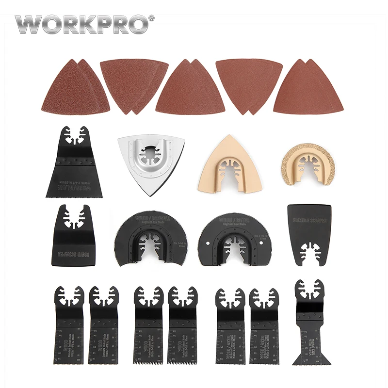 

WORKPRO 25PC Power Tool Accessories Oscillating Saw Blade Multi tool Kits Abrasive Tool Accessories