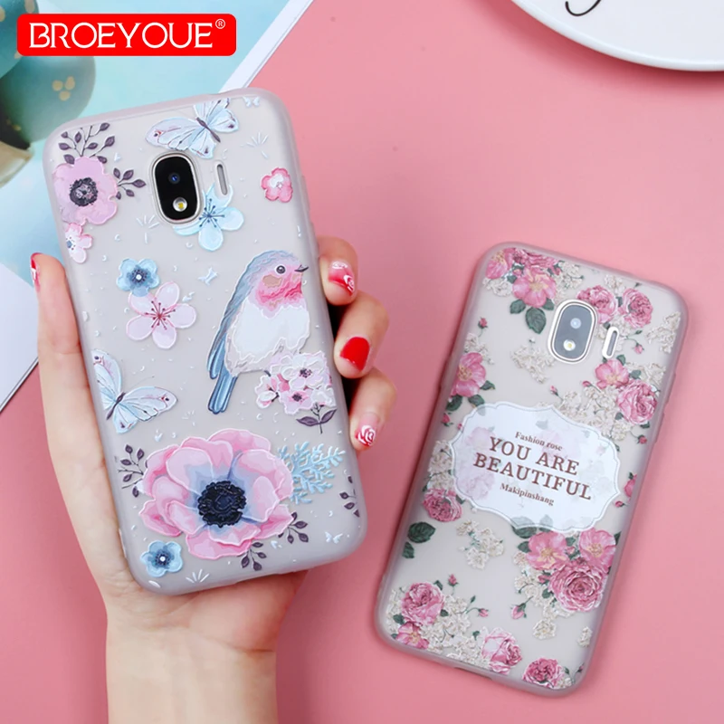 

Floral Case For Samsung Galaxy S8 Case S7 Edge S9 Plus A6 Plus 2018 J3 J5 J7 2017 A3 A5 A7 2016 J6 2018 3D Relief Silicone Case