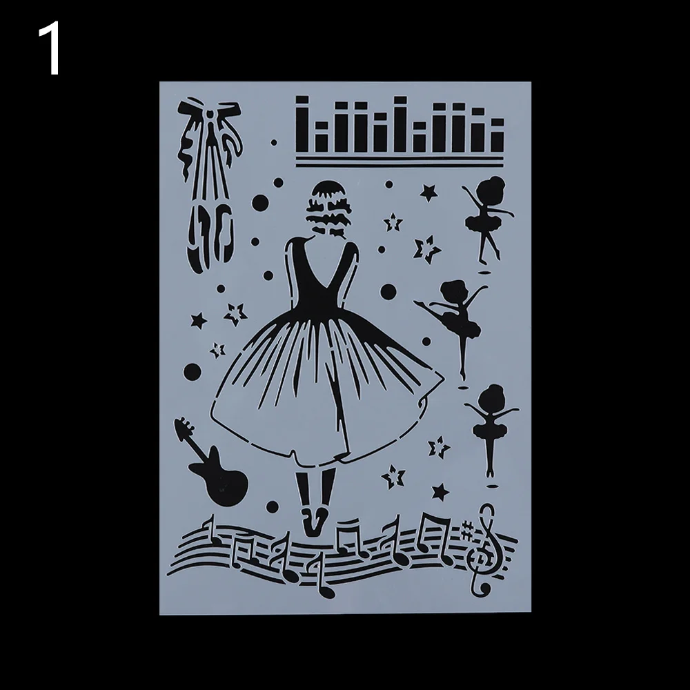 

DIY Girls Hollow Layering Stencils For Wall Painting Scrapbooking Stamping Stamp Album Decorative Embossing Paper Card Template