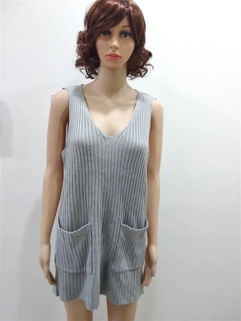 women V Neck Spring Spring vests dress 2018 outerwear knitted feminino