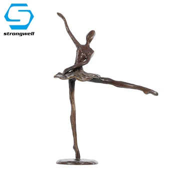 

Creative Ballet Girl Sculpture Iron Crafts Model Figurines Hotel Miniatures Home Decoration Accessories Birthday Gift Kids Toy
