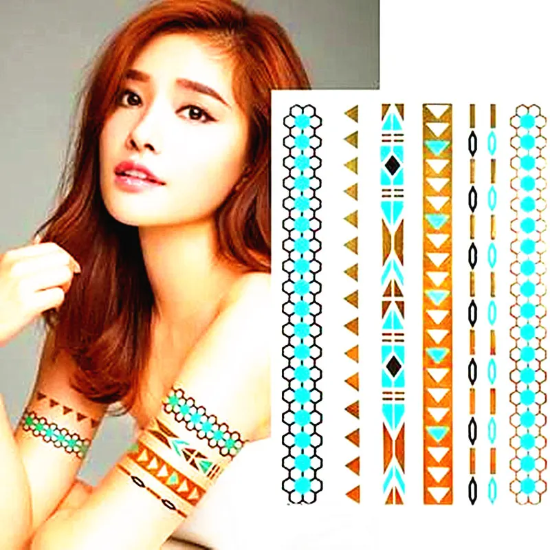 Temporary golden tattoos stickers tattoos Jewelry Bracelet Anklet new