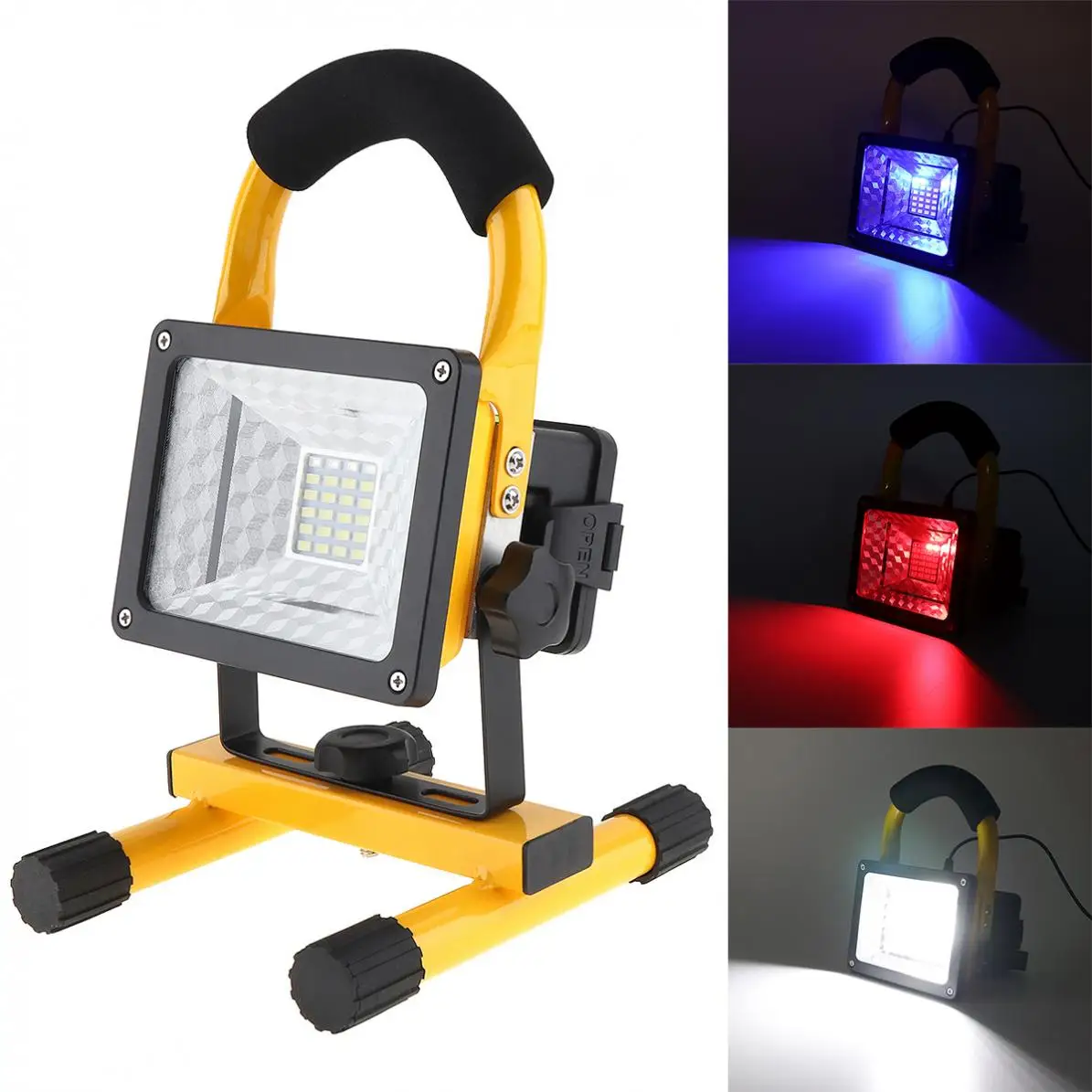 LED Work Light Rechargeable Floodlight Flash Security USB Outdoor Camping Lamp 