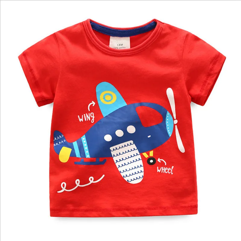 Jumping Baby/Хлопковые футболки для мальчиков новая футболка Детская с коротким