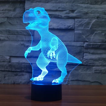 

7 Changing Colors Tyrannosaurus Rex dinosaur 3D LED Lamp, animal night light