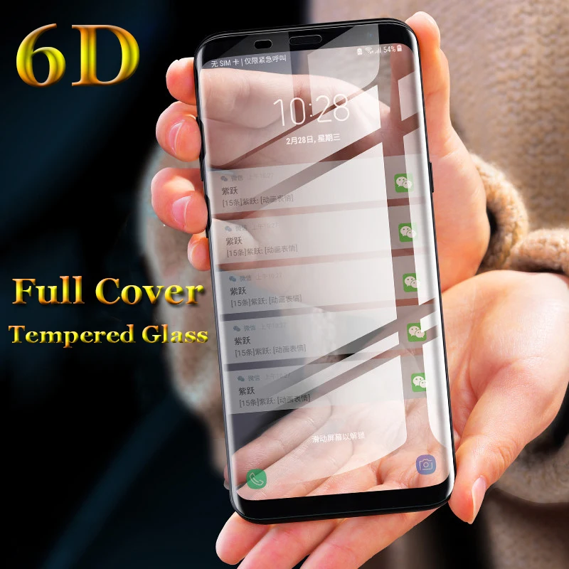Полное покрытие для Samsung Galaxy Note 9 S9 Plus 8 чехол из закаленного стекла S8 S7 Edge S6