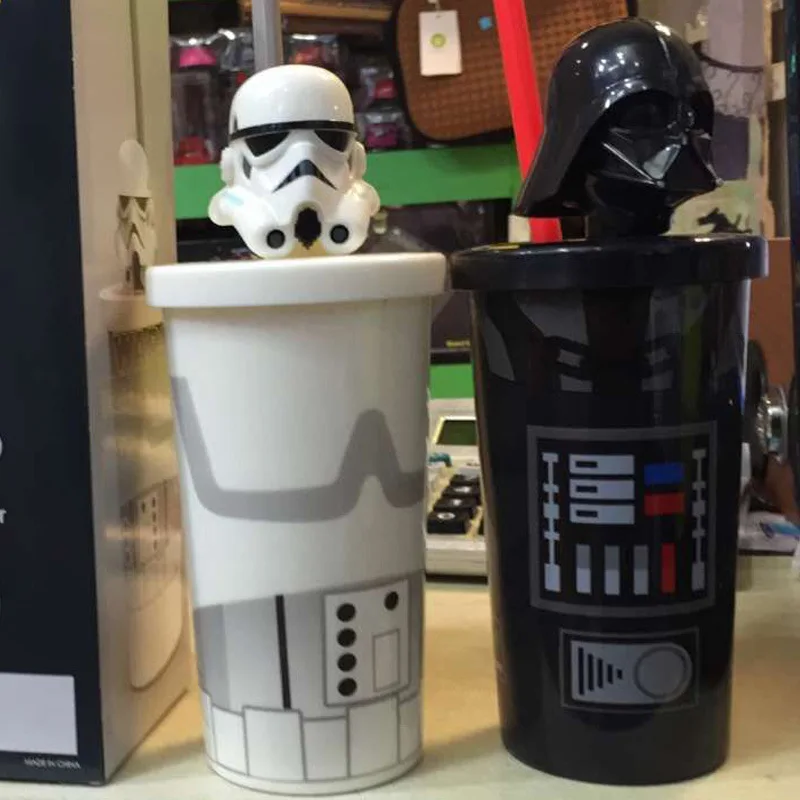 Креативная чашка star wars с соломенной чашей для молока кофейная интересная кружка
