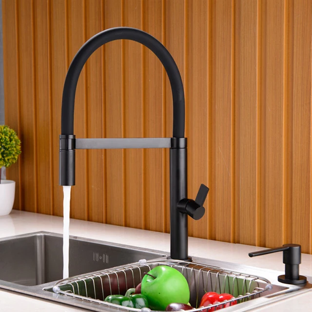 Special Offers Solid Brass  Kitchen Faucet Pull Out  Down Sink Mixer Tap 360 Swivel Spout Hot and Cold Water Torneira,Matte Black White Chrome 