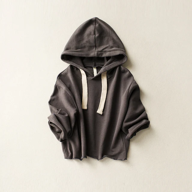 Tracksuit Hoody Tops Baby Boys and Girls Solid Color Sweatshirts Cotton Clothes for Kids Hooded T Shirt Loose Style Pullovers 4