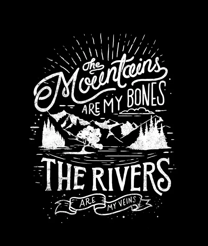 New Zealand NZ Mountains Are My Bones Rivers Blood Travel Classic Wall