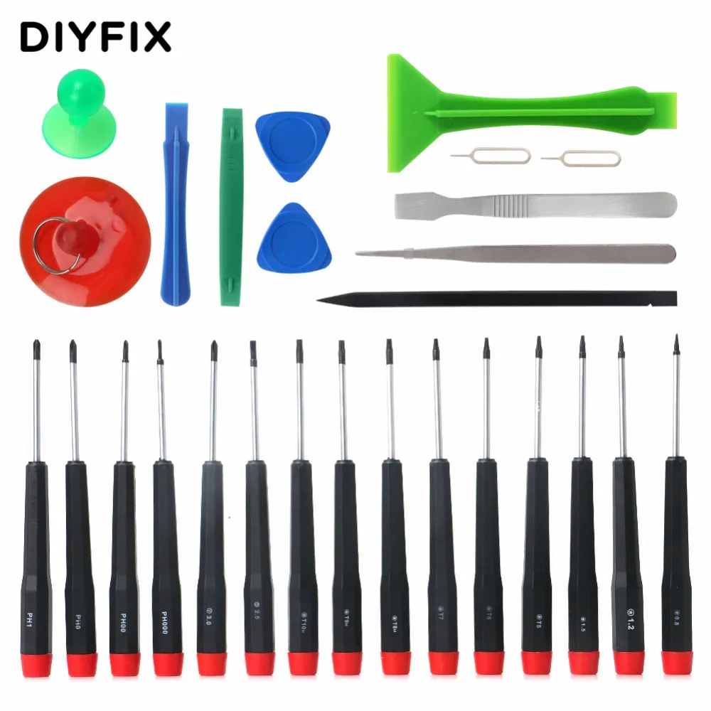 

DIYFIX 27 in 1 Phone Repair Tools Kit Spudger Pry Screen Opening Tool Screwdriver Tweezers Set for iPad iPhone 4 4s 5 5s 6 Plus