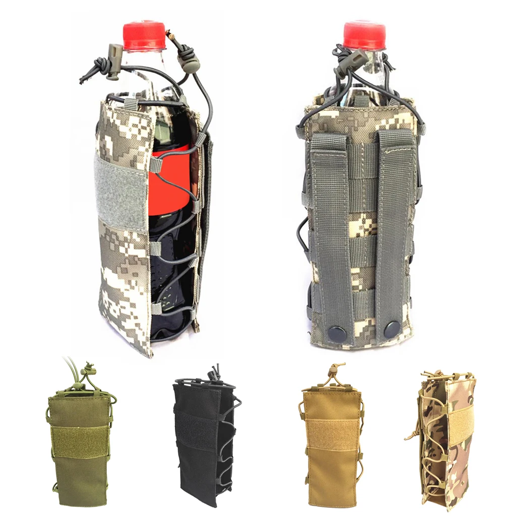 

1 Pcs Tactical Water Bottle Carrier Multifunctional Adjustable Hydration Bag Holder Walkie Talkies Intercom Pouch for Hiking