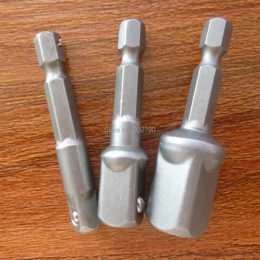 

3pcs Hex Driver Bit Power Drill Socket Driver Extension Adapters 1/4 3/8 1/2 Replace Your Ratchet For Quick Change 1/4" Chuck