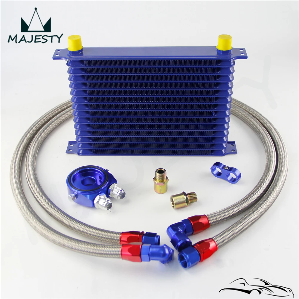 Transmission Cooler Universal 13-Row 10AN Engine Transmission Oil Cooler & Filter Adapter Oil Line Glacière électrique - Foto 8