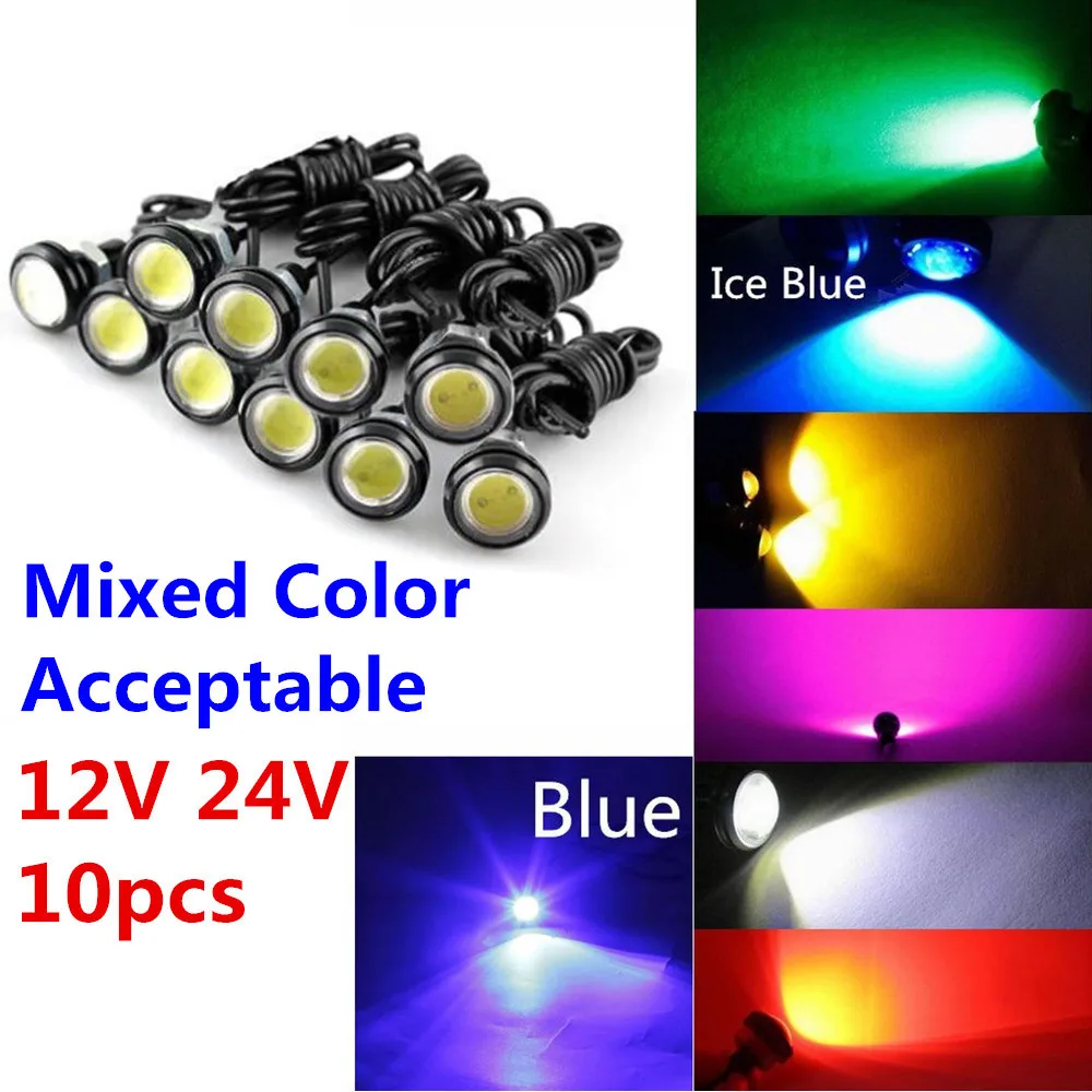 10x 9W LED Eagle Eye Light Car Fog DRL Daytime Reverse Parking Signal Yellow 12V