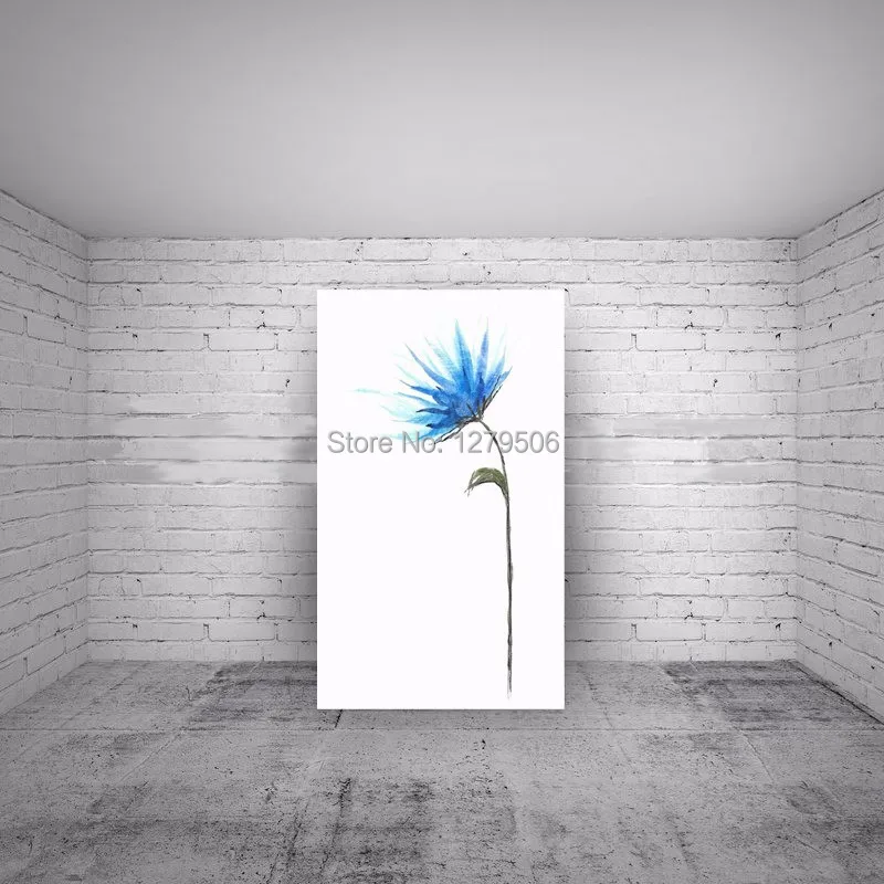 2015 new designed beautiful blue flower on canvas simple flower painting for kitchen and living room modern decor.jpg