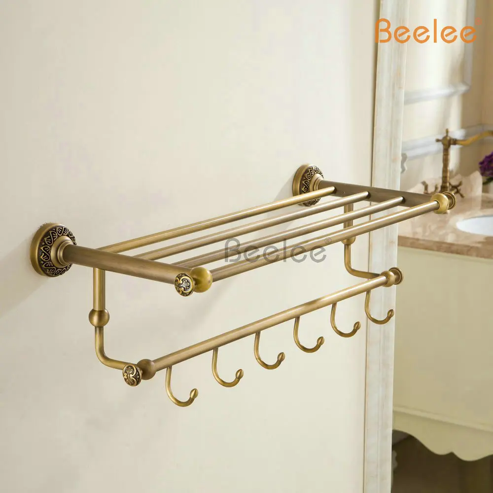 Beelee BL7503A оптом и в розницу антикварные полки для ванной комнаты вешалка для полотенец с 6 крючками настенные вешалки для полотенец с крюком для халата