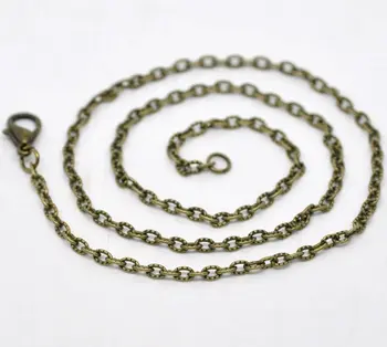 

Free shipping!!!!Bronze Tone Textured Chain Necklace 0.6mm thick 18"