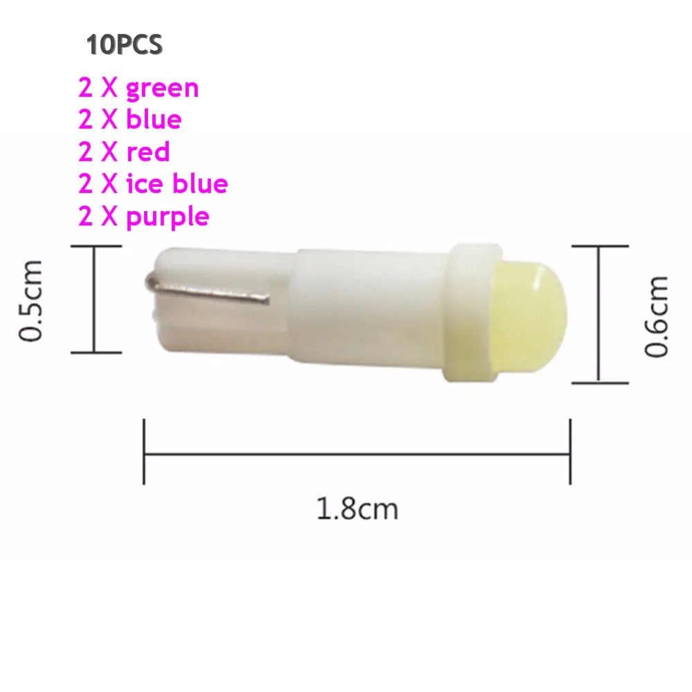 10 шт. Автомобильный светодиодный светильник T5 1SMD автомобильный Cob светодиодный инструмент, световой индикатор, автомобильный светильник, автомобильный интерьерный светильник, аксессуары для автомобиля - Испускаемый цвет: 8