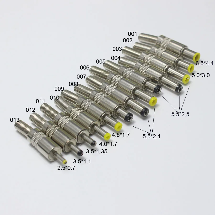 1 шт. DC Мощность Разъем 5,5*2,5 5,5*2,1 4,8*1,7 4,0*1,7 3,5*1,35 3,5*1,1 2,5*0,7 5,0*3,0 6,5*4,4 мм аудио разъем для OD5mm кабель