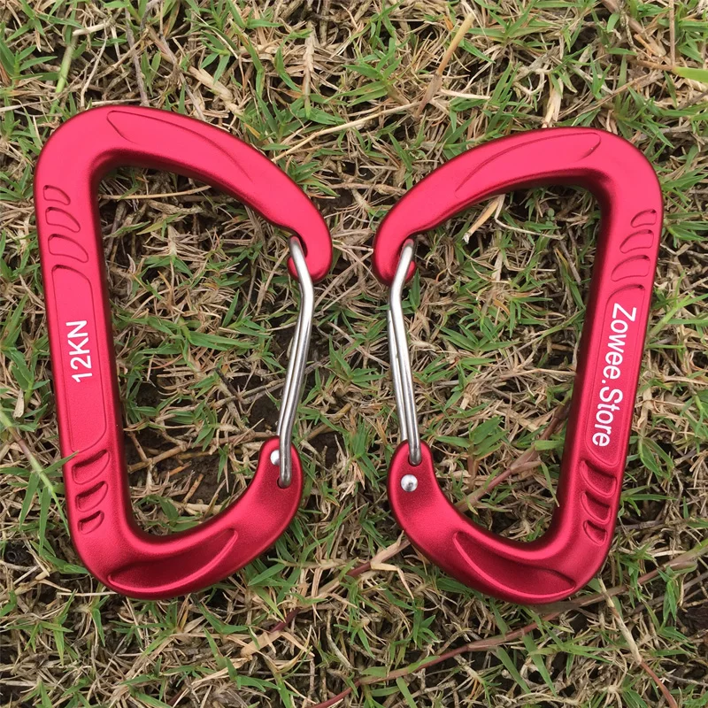 12KN Aluminum Hammock Buckle Carabiner Camping Hammock Alloy Aluminum Quick Hanging Belts Hook Clasp Camping Equipment