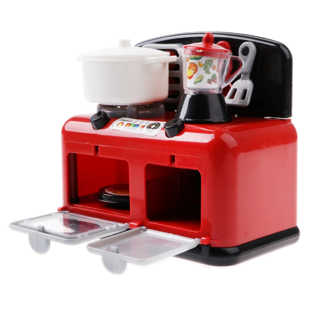 Pretend Play Electric Stove Cooker Oven Juicer Set Play Food Kichen Cooking Appliance Toy - Boys Girl Educational Game Gift