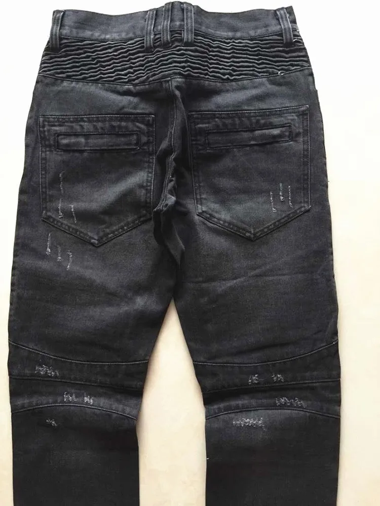Для мужчин s мужские джинсы balmai дизайнерские байкерские джинсы состаренные джинсы байкерские джоггеры рваные зауженные джинсы Жан брюки