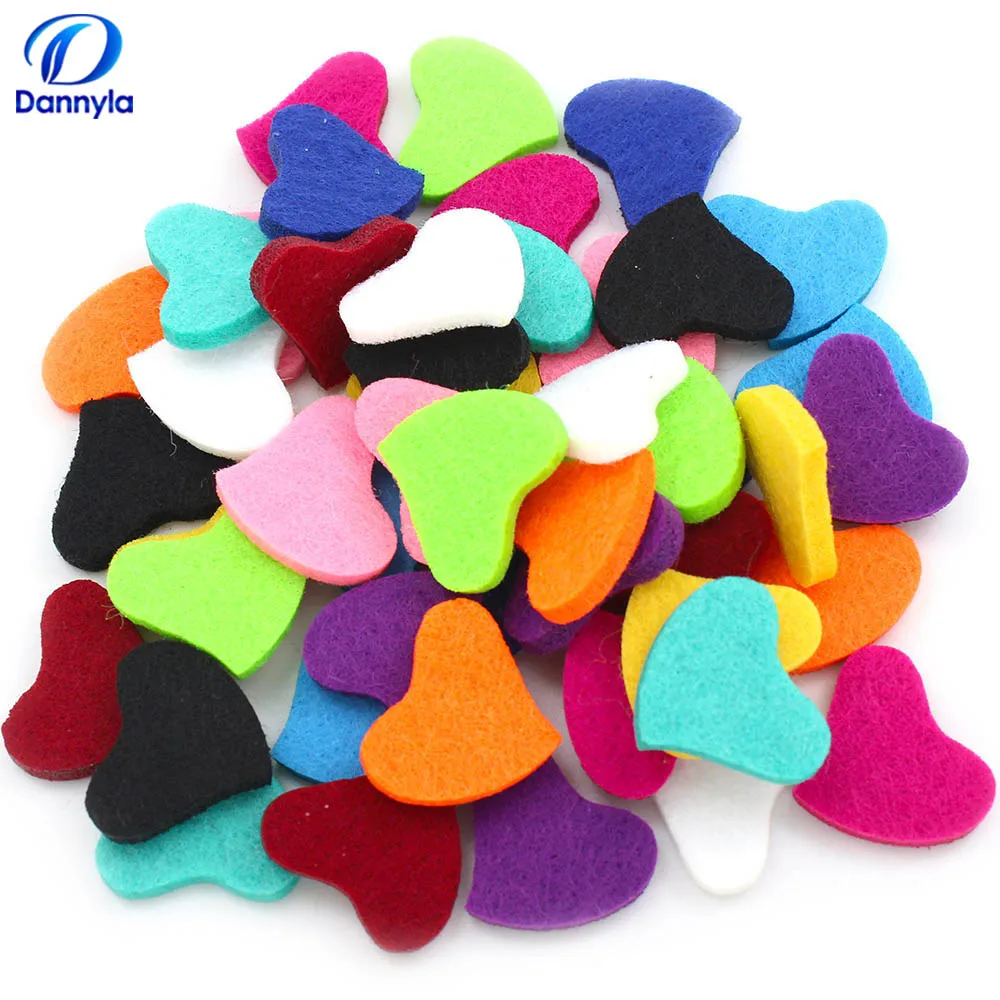 

100pcs/lot Colorful 22mm Heart Aromatherapy Pads Fit For Heart Perfume Diffuser Locket Jewlry LSPA04