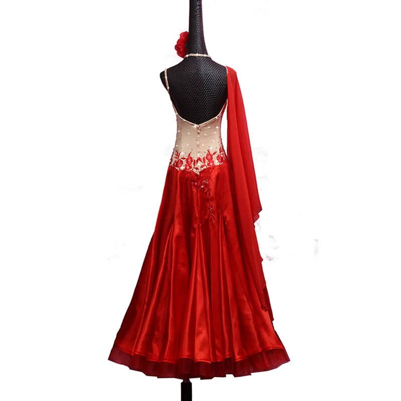 Сексуальные современные танцевальные платья для женщин, красное профессиональное платье, индийские женские костюмы для латиноамериканских бальных танцев, конкурентные костюмы B203
